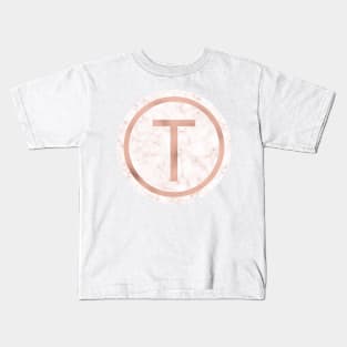 Rose Gold Marble Tau Kids T-Shirt